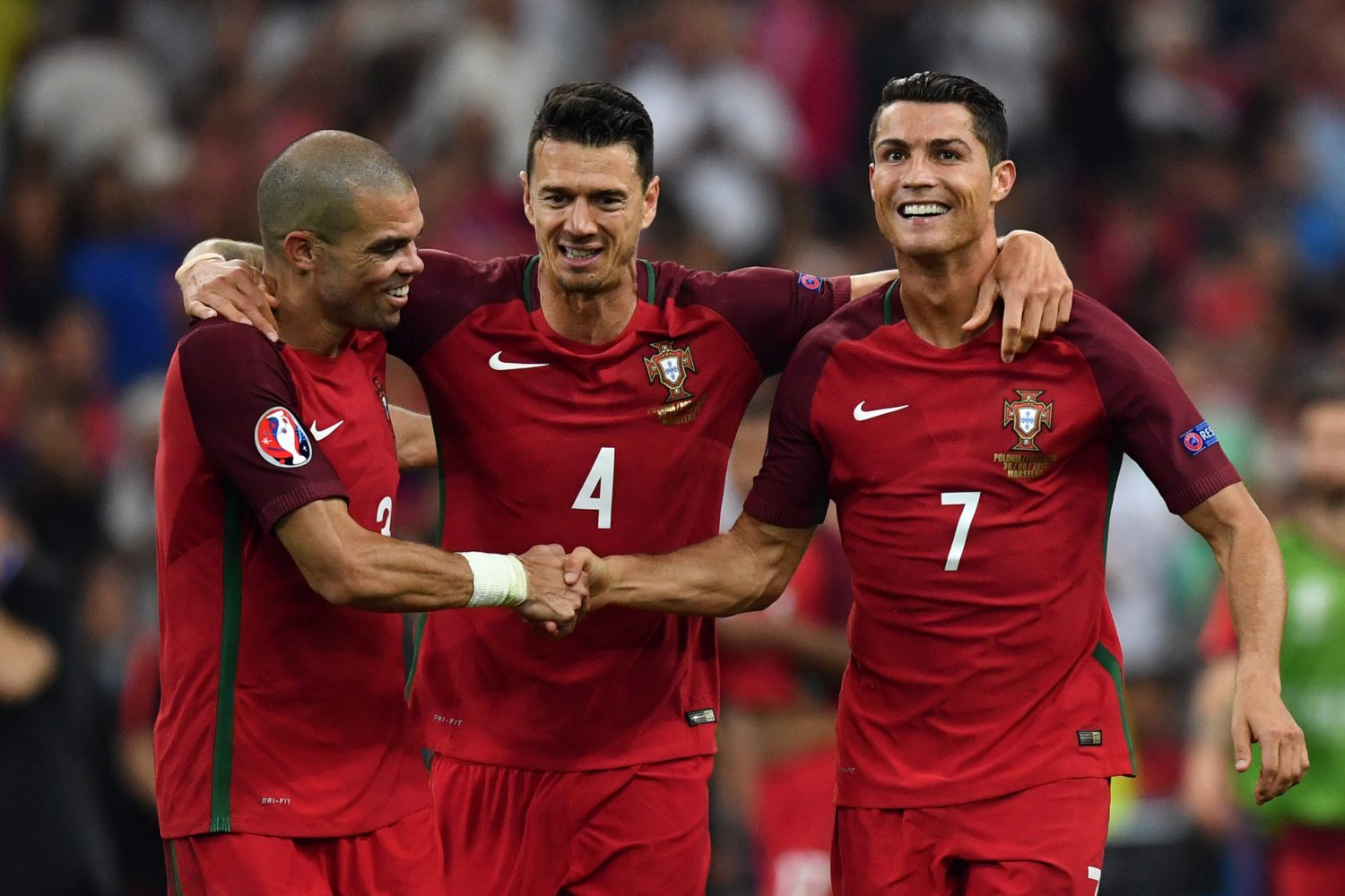 Pepe, Fonte un Ronaldu svin uzvaru pēcspēles sitienos. (Foto: AFP/Scanpix/LETA)
