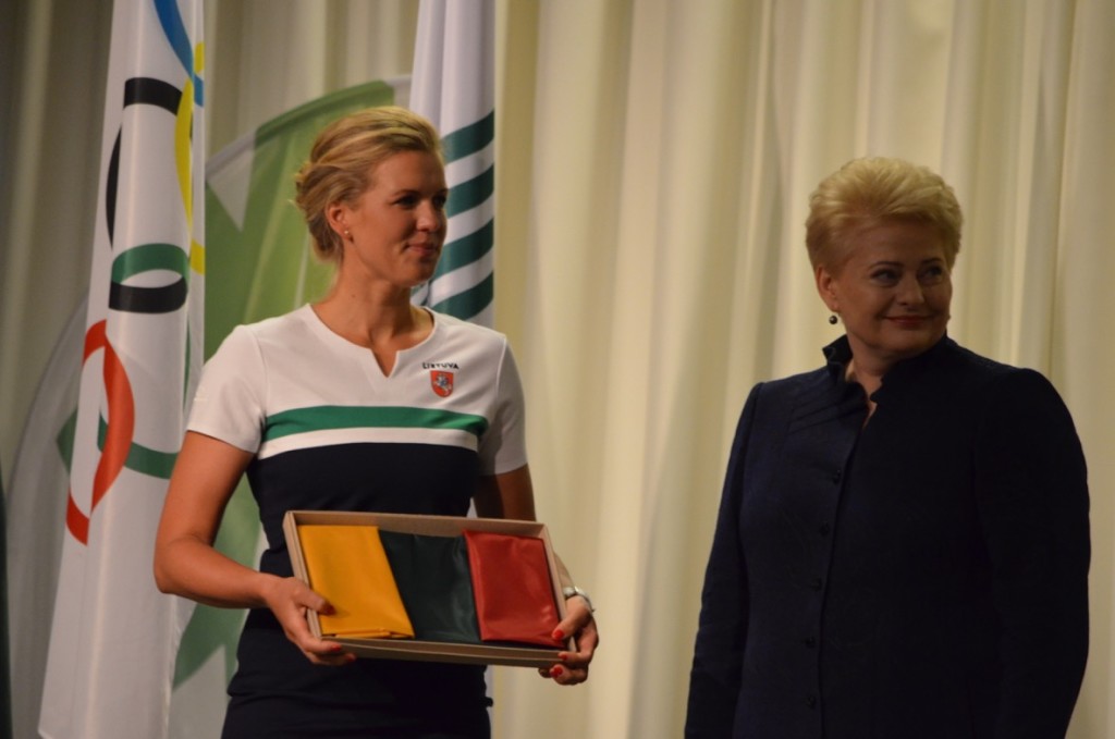Gintarė Sheidt ir prezidentė Dalia Grybauskaitė